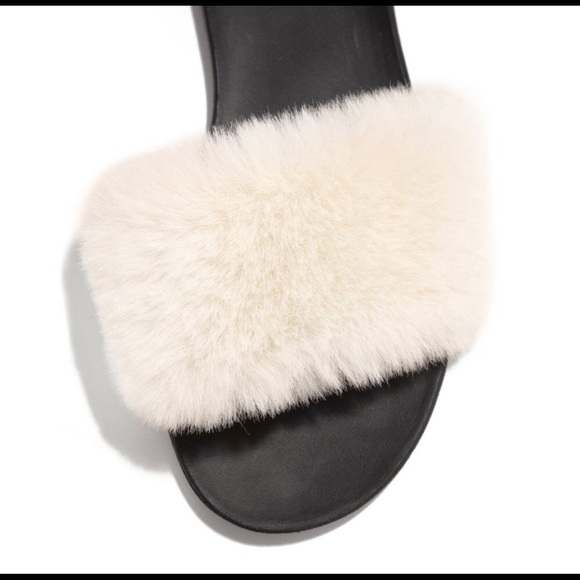 NEW faux fur slide sandals slipper “Ivory cloud” - Picture 3 of 4